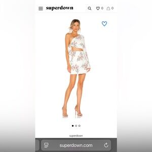 Superdown White One-Shoulder Floral Cutout Mini “Essie” dress XS
